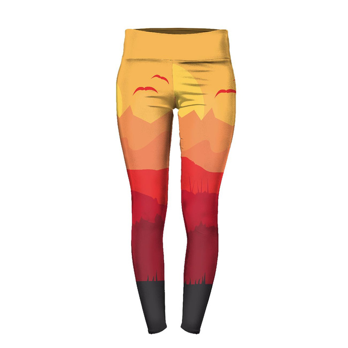 THERMO LEGGINSY DAMSKIE (GRETA) - CZERWONA SAWANNA - zestaw do uszycia M