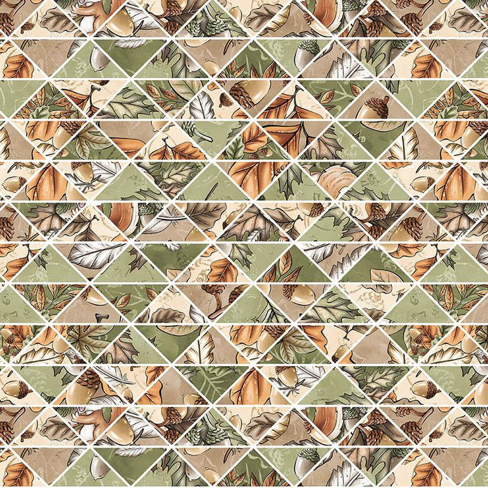 AUTUMN MIX 3D (AUTUMN IN THE FOREST) - looped knit fabric