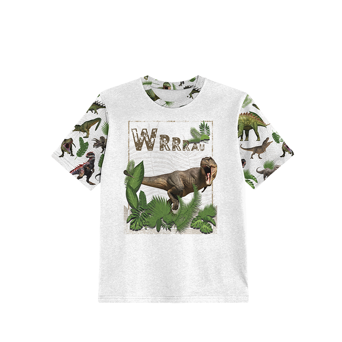 2-PACK - T-SHIRT DZIECIĘCY - PANDY I DINO - ZESTAW DO USZYCIA (128/134)