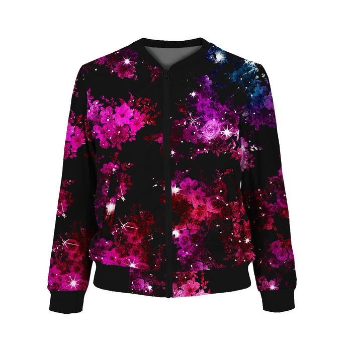 WOMEN’S BOMBER JACKET (KAMA) - FLOWERS / GALAXY - sewing set XXL