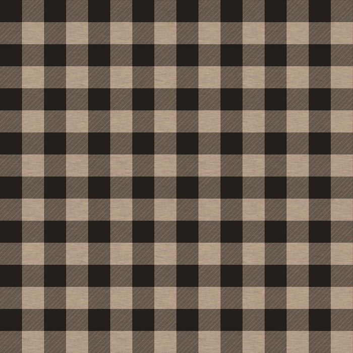 KARO VICHY - MELANGE BEIGE - Baumwoll Webware