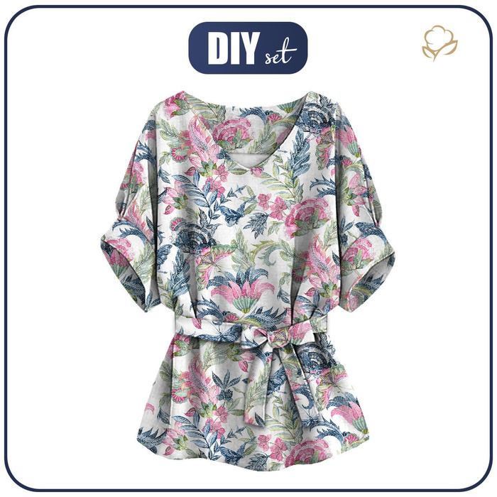 KIMONO BLOUSE - AMBATIK PAT. 2 - sewing set S-M