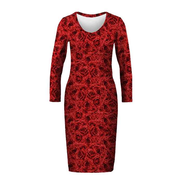 PENCIL DRESS (ALISA) - ROSES - sewing set XXL