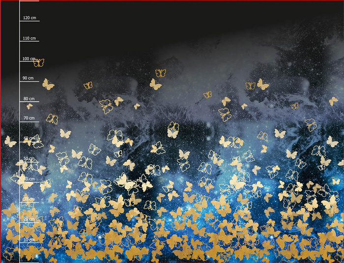 SCHMETTERLINGE / gold - Kleid-Panel PTE200