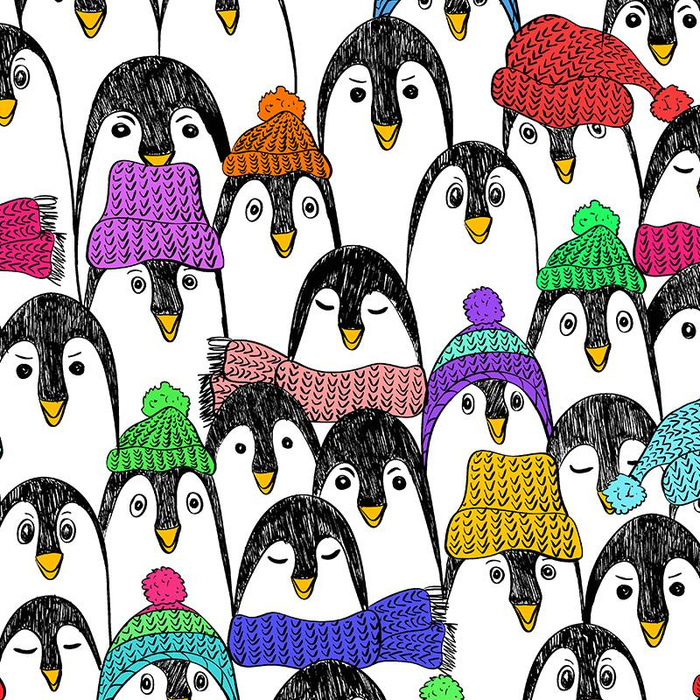 PENGUINS IN SCARVES