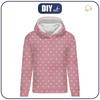 BLUZA DAMSKA (POLA) CLASSIC Z KAPTUREM - SERCA / różowy (NORWESKIE WZORY) - dzianina pętelkowa L