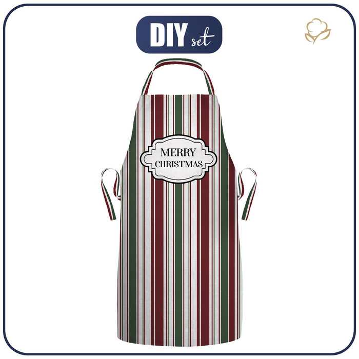 CHRISTMAS APRON - MERRY CHRISTMAS / stripes pat. 2