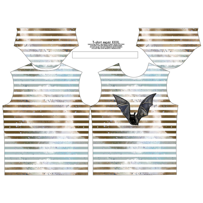 MEN’S T-SHIRT - BAT / STRIPES (ENCHANTED NIGHT) - single jersey M