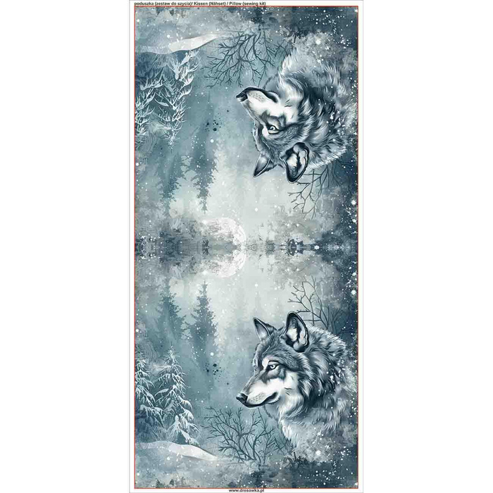 POLŠTÁŘ 45x45 - WINTER WOLF VZ. 2 - Potahový velur - Sada šití