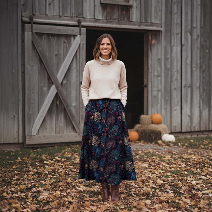 FLOWERS wz.63- single jersey with elastane ITY