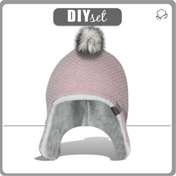 "AVIATOR" HAT - DUSKY PINK - BUCLE / grey