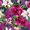 EXOTIC ORCHIDS PAT. 6 - looped knit fabric with elastane ITY