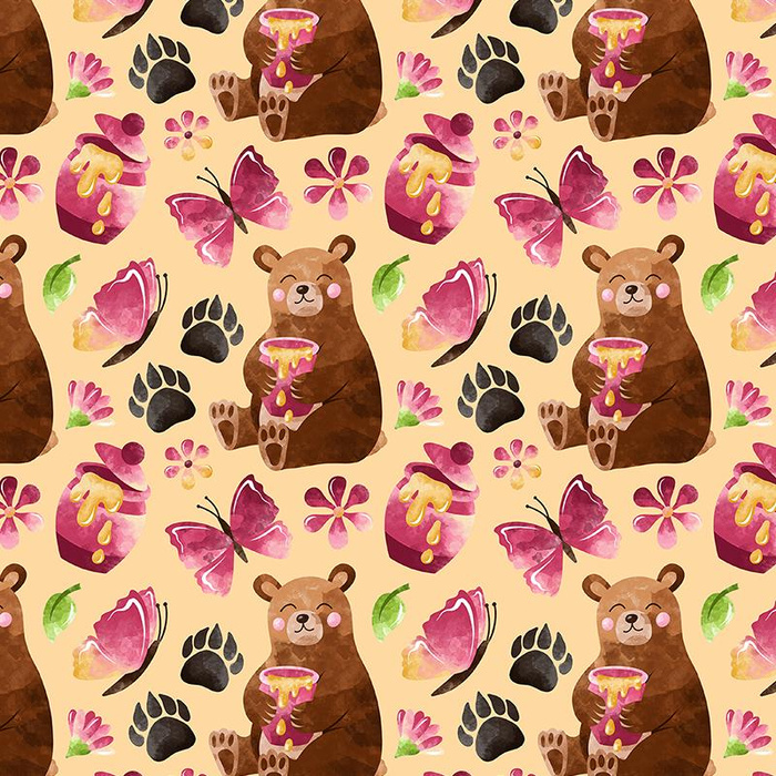 BEARS WITH HONEY (BEARS AND BUTTERFLIES) - softshell