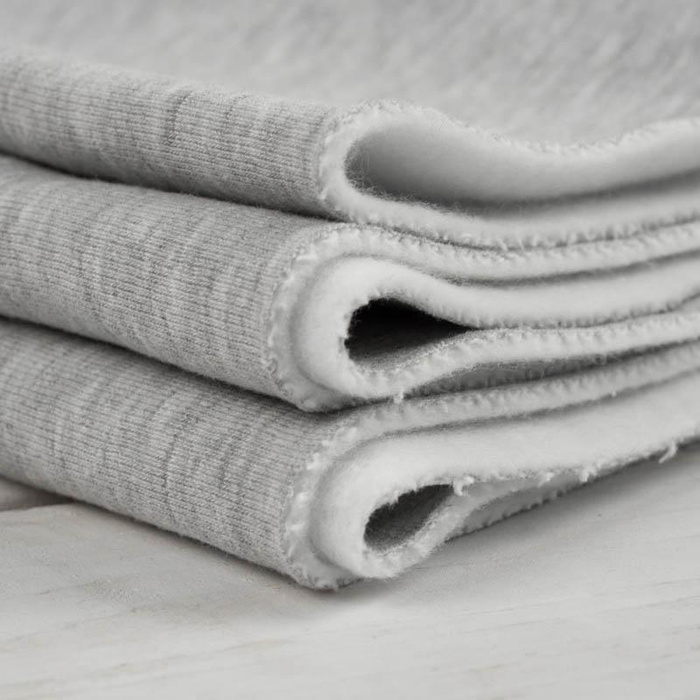 D-20 MELANGE LIGHT GRAY - thick brushed sweatshirt D300