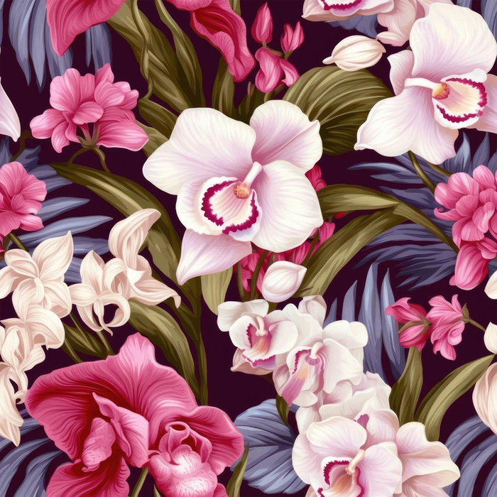 EXOTIC ORCHIDS VZ. 5- single jersey s elastanem ITY