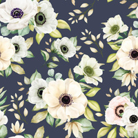 ANEMONES - Cotton woven fabric