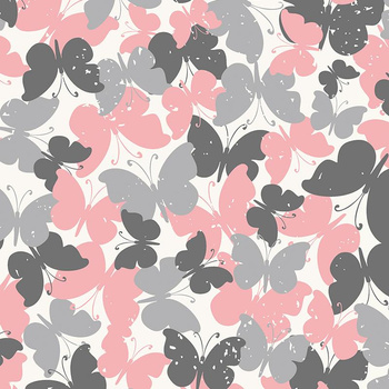 SCHMETTERLINGE / rosa - Nylonstoff PUMI