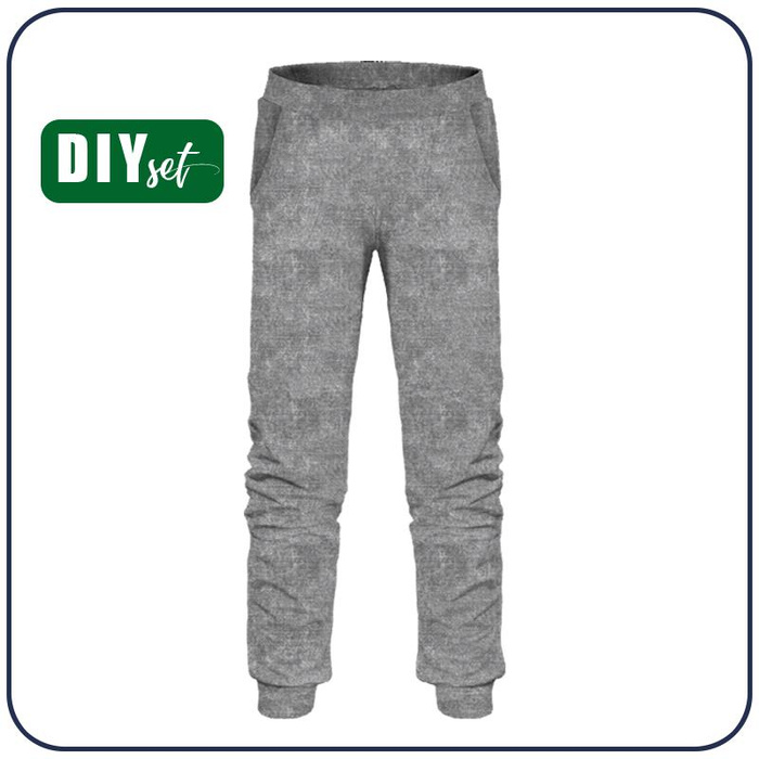 CHILDREN'S JOGGERS (LYON) - ACID WASH / GREY - looped knit fabric (86/92)