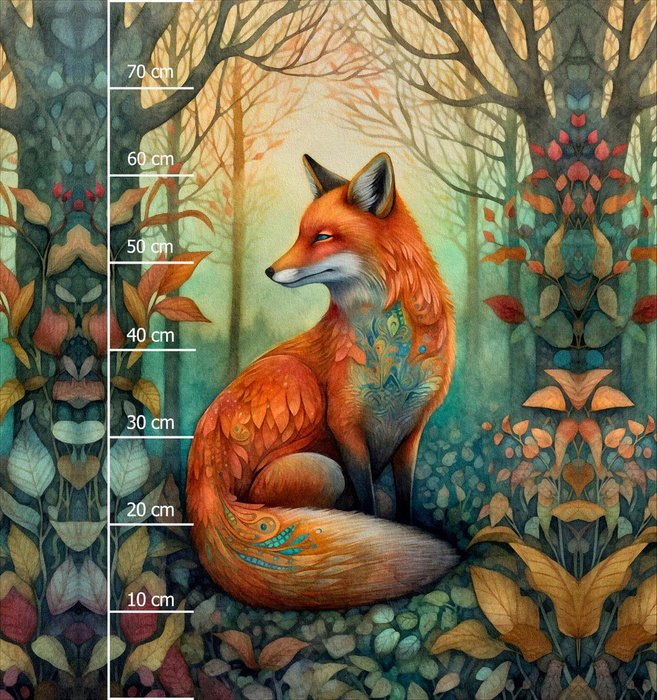 BOHO FOX - Panel (75cm x 80cm) SINGLE JERSEY PANEL