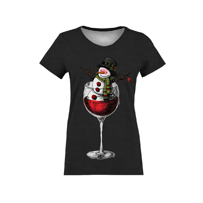 T-SHIRT DAMSKI - TIPSY SNOWMAN - single jersey ITY L