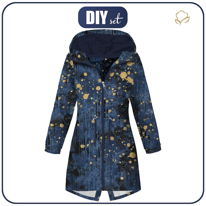 WOMEN'S PARKA (ANNA) - GOLDEN DOTS / jeans - sewing set M