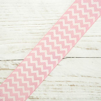 Grosgrain with zigzag 25mm - pink