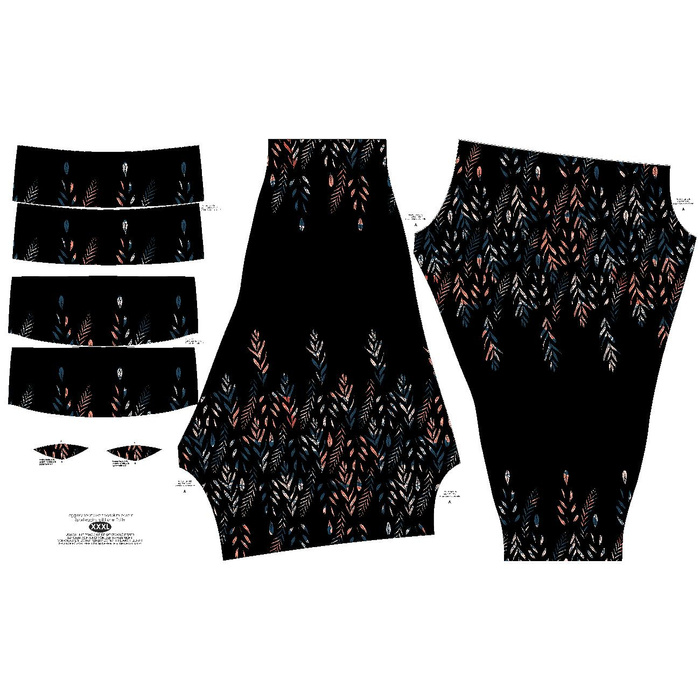 LEGGINSY SPORTOWE - LISTKI WZ. 3 / czarny - S