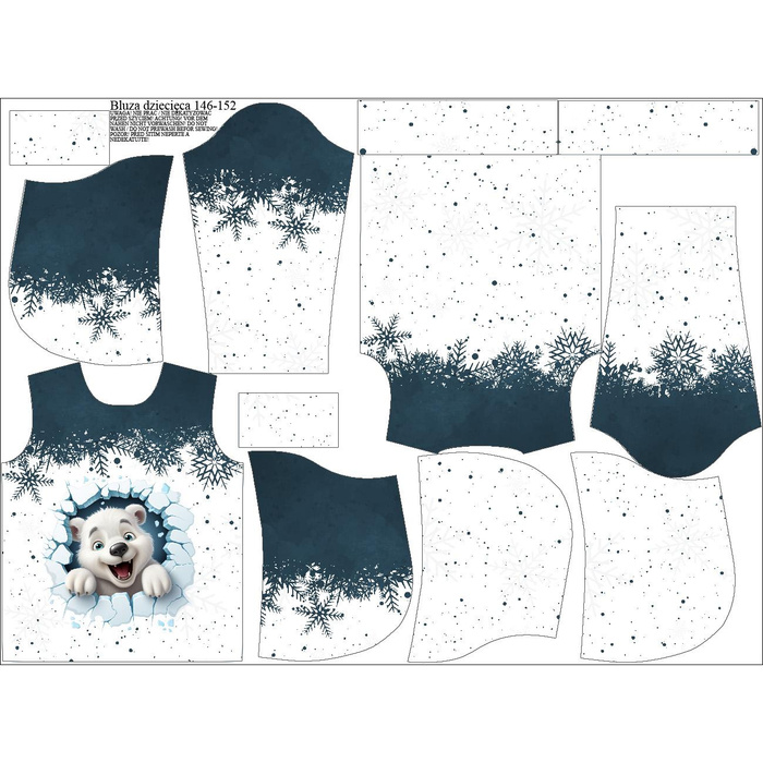 KID'S HOODIE (ALEX) - HAPPY BEAR - looped knit fabric (110/116)