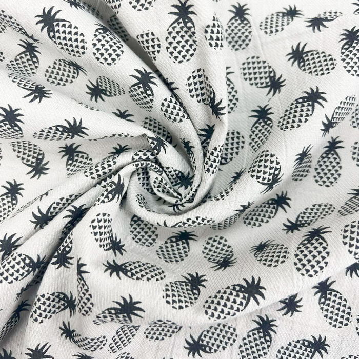 ANANAS / weiß - Gecrashter Batist