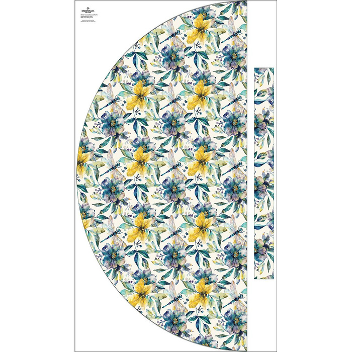 Skirt panel "MAXI" - Viscose jersey/ Butterfly flowers wz.8