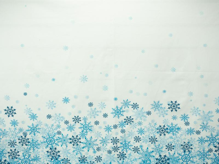 SNOWFLAKES / blue - panel looped knit 
