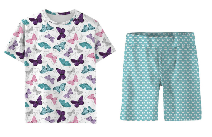 CHILDREN'S PAJAMAS "ADA" - BUTTERFLIES PAT. 5 - sewing set