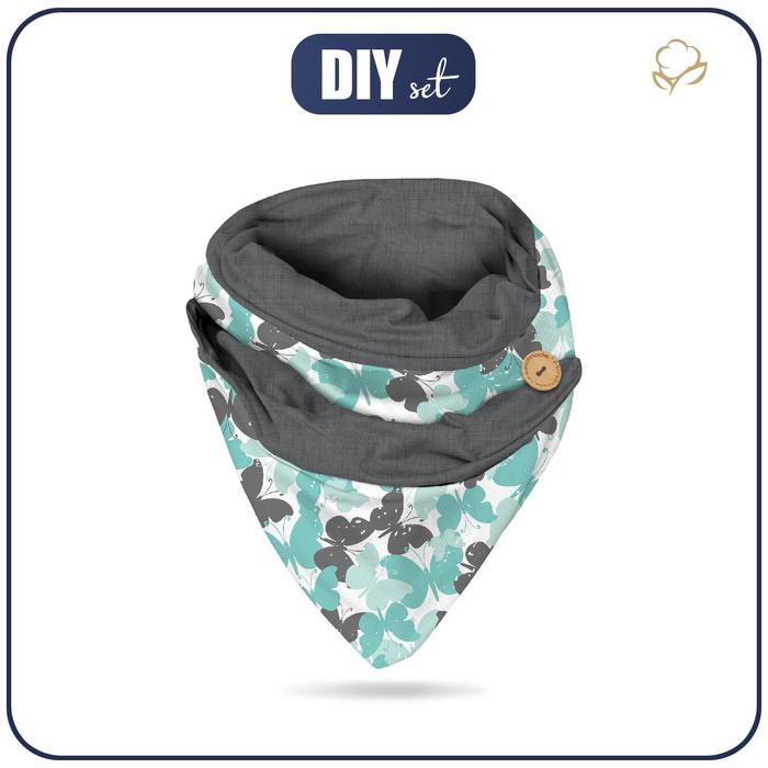 ŠÁTEK PLETENEC - MOTÝLI AQUA