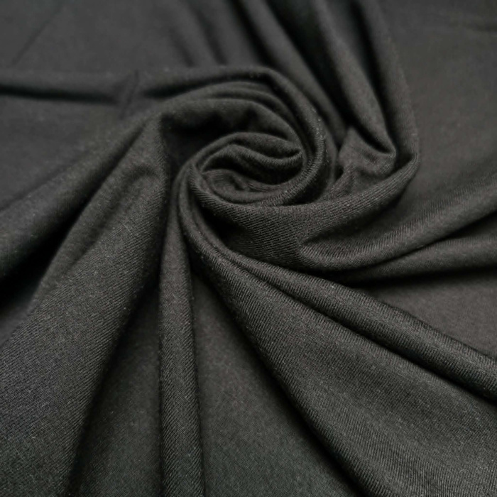 Bambusový úplet s elastanem - ČERNÝ
