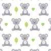 KOALA AND LEAVES (ANIMAL GARDEN) - Cotton muslin