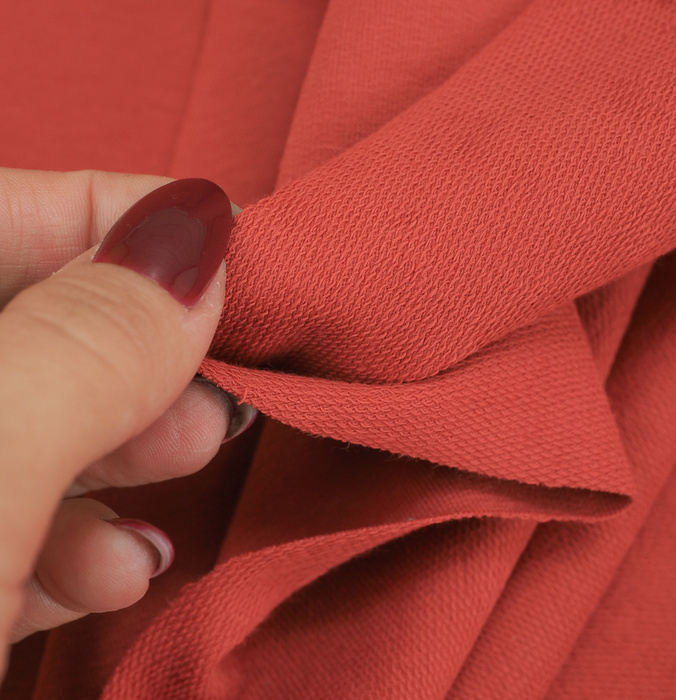 Looped knitwear with elastan - BRICK (D-248)