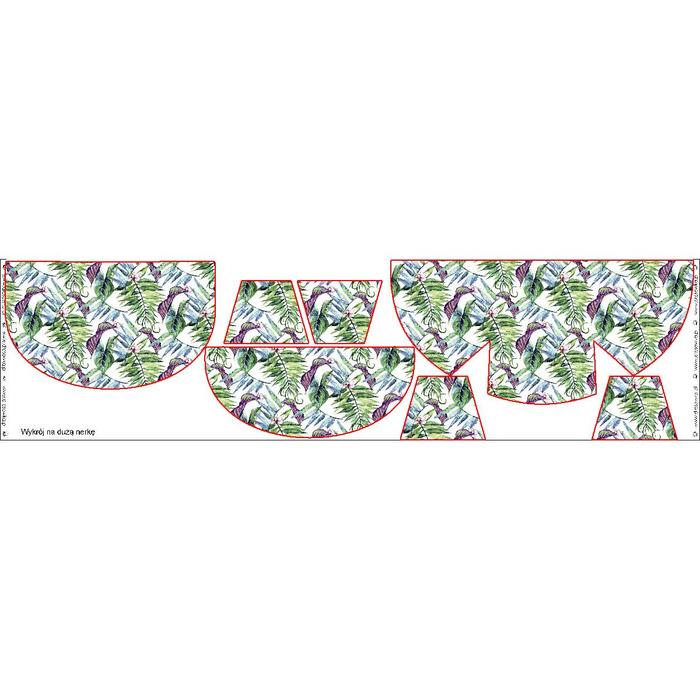 HIP BAG - MINI LEAVES AND INSECTS PAT. 2 (TROPICAL NATURE) / white - small