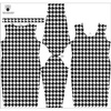PENCIL DRESS (ALISA) - BLACK HOUNDSTOOTH / WHITE - sewing set M