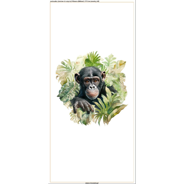 PODUSZKA 45X45 - WATERCOLOR MONKEY - Panama 220g - zestaw do uszycia