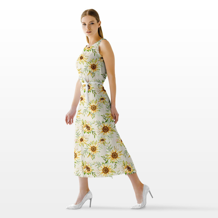 PASTELL-SONNENBLUMEN M. 1 - Baumwoll Webware