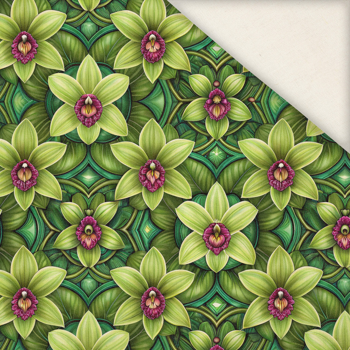 Stained Garden wz. 4 (FLOWERS) - Slub Weave