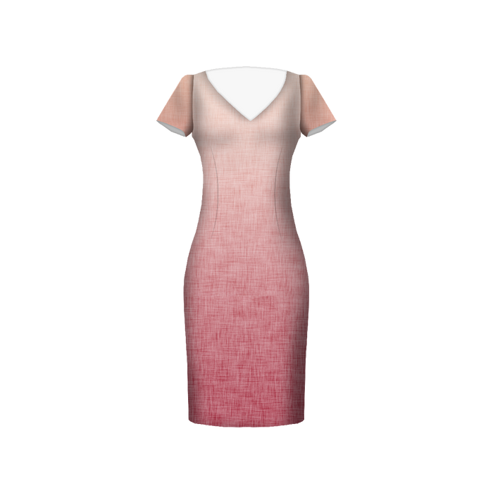 OMBRE / ACID WASH -  fuchsie (světlé růžový) - panel pro šaty krep