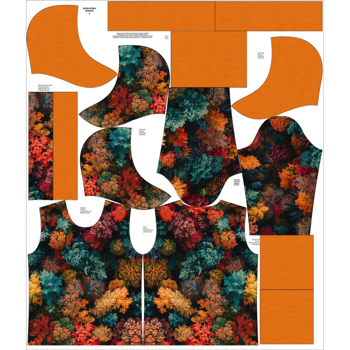 UNISEX HOODIE (HYDRA) - AUTUMN FOREST M. 4 - Nähset XS