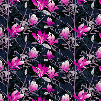 MAGNOLIAS pat. 1 (pink) / black