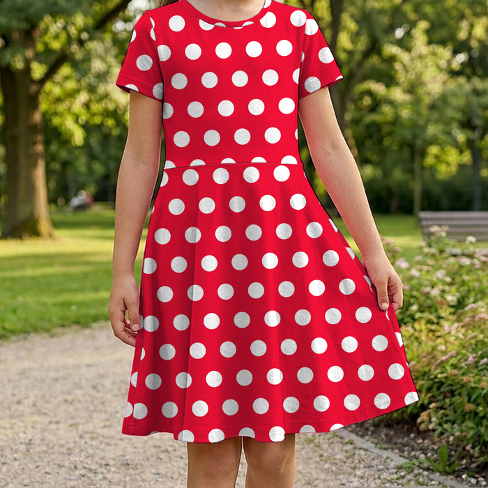 RED POLKA DOTS - Mušelín bavlněný