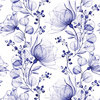 FLOWERS pat. 4 (Very Peri) - Cotton muslin