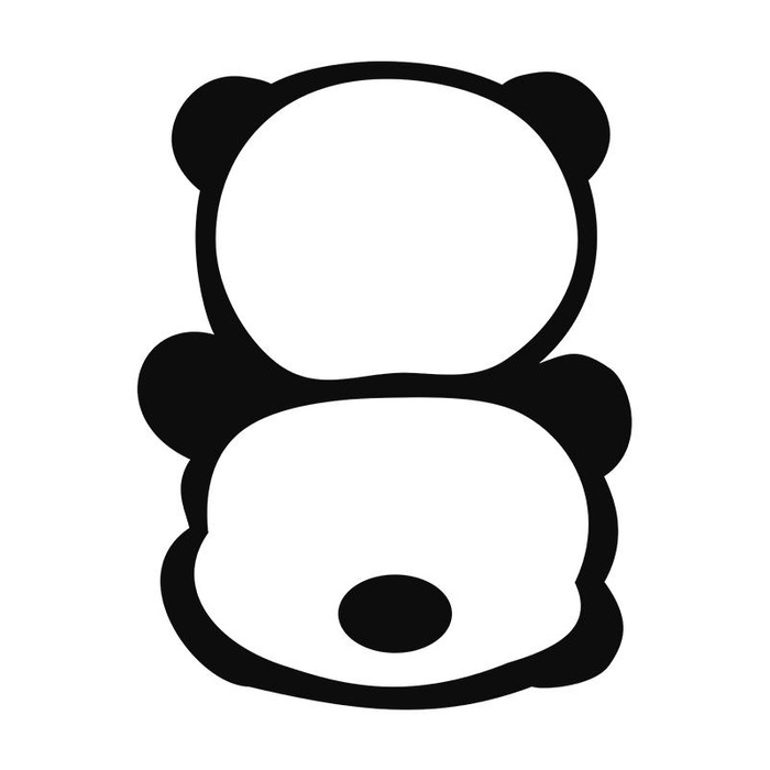 PANDA / MINZE Größe "M" 50x60 cm- weiß (Hinterseite)