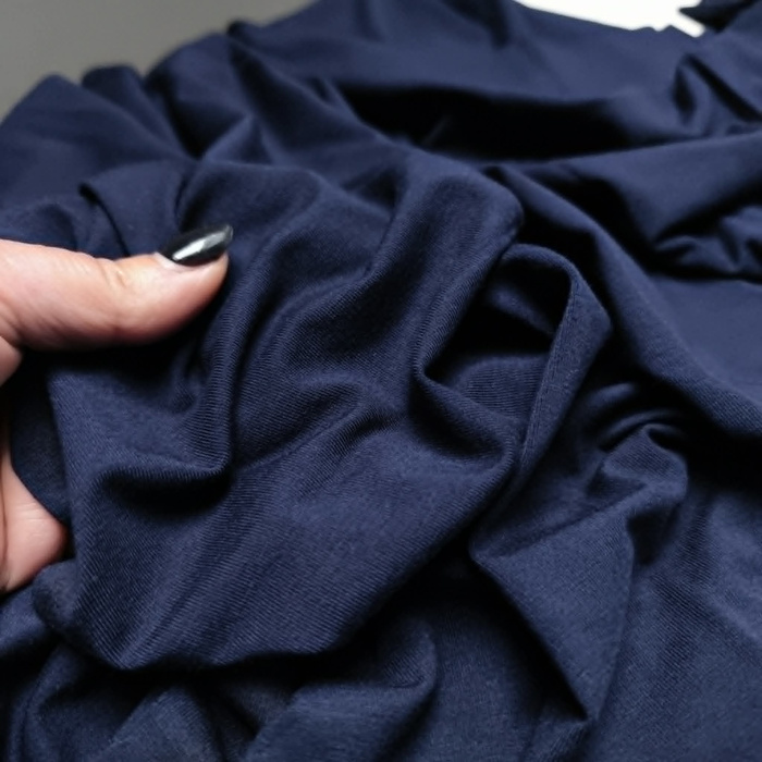 Bambusjersey mit Elasthan - MARINEBLAU