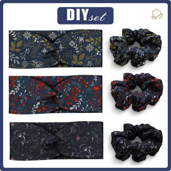 OPASKA I GUMKA DO WŁOSÓW 3KPL - WZÓR 12 - zestaw do uszycia NASTOLATKA / DOROSŁA