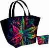 XL Tasche mit Utensilientasche 2 in 1 - Hemp leaves WZ. 8 - Nähset